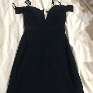 Off the Shoulder Navy Party Dress